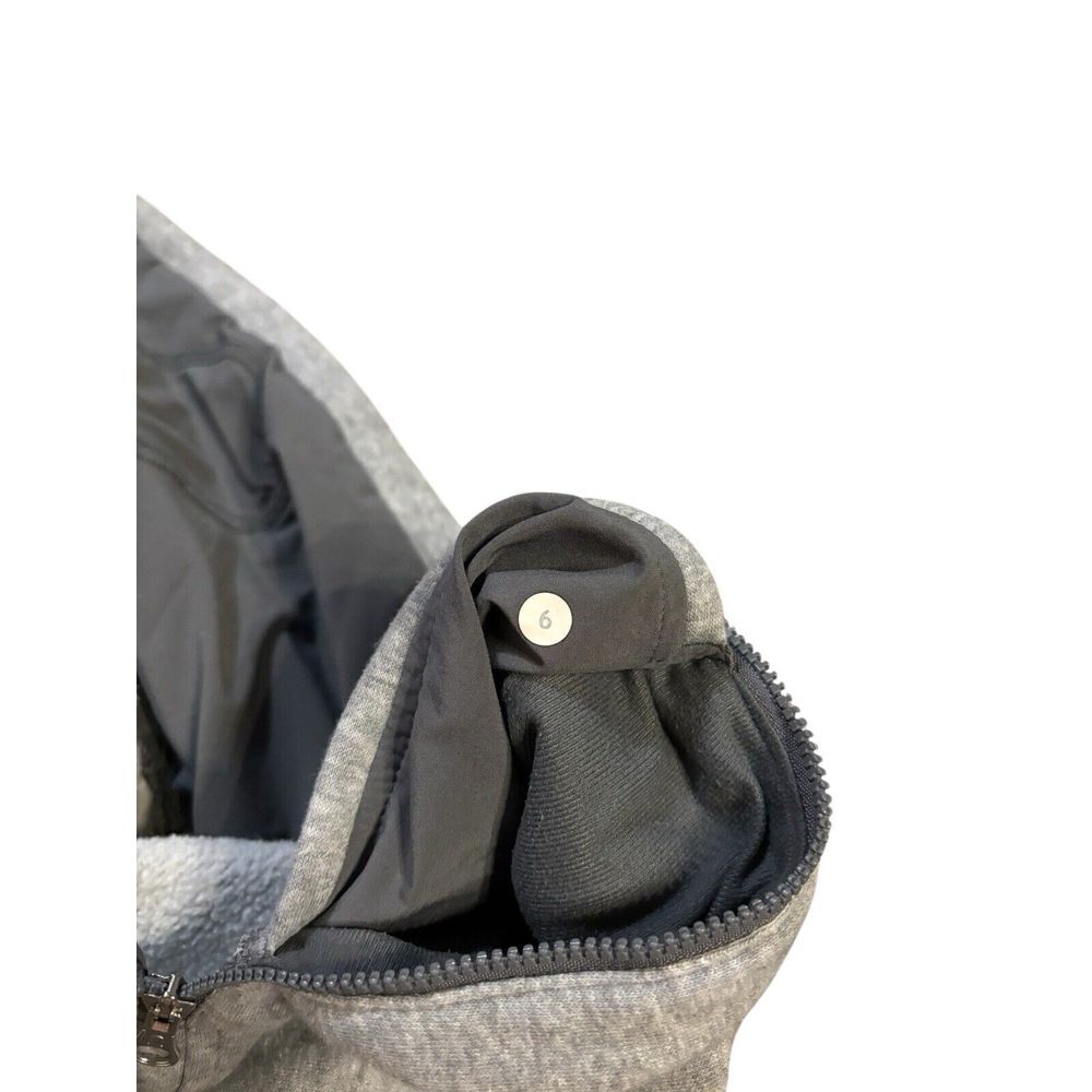 Lululemon Yes Fleece Crewneck Sweatshirt Gray Side Zips Pocket Size 6 Activewear - Picture 4 of 10